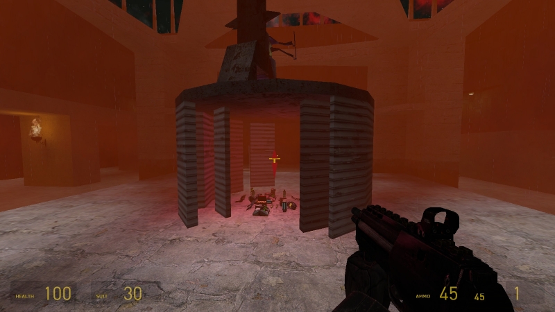 DM map based on Quake 3. VERY ambient small arena