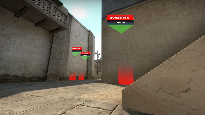 Dust2 Training map (smokes, flashes, molotovs)