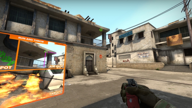 Dust2 Training map (smokes, flashes, molotovs)