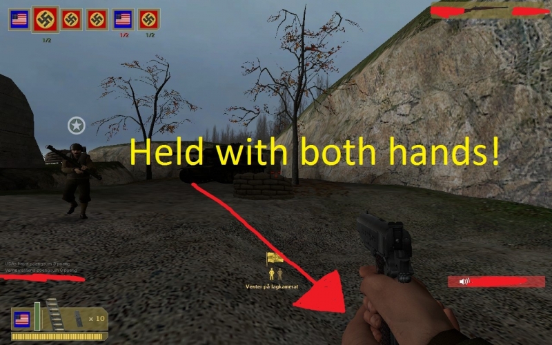 Colt M/1911 (Held with both hands!) 