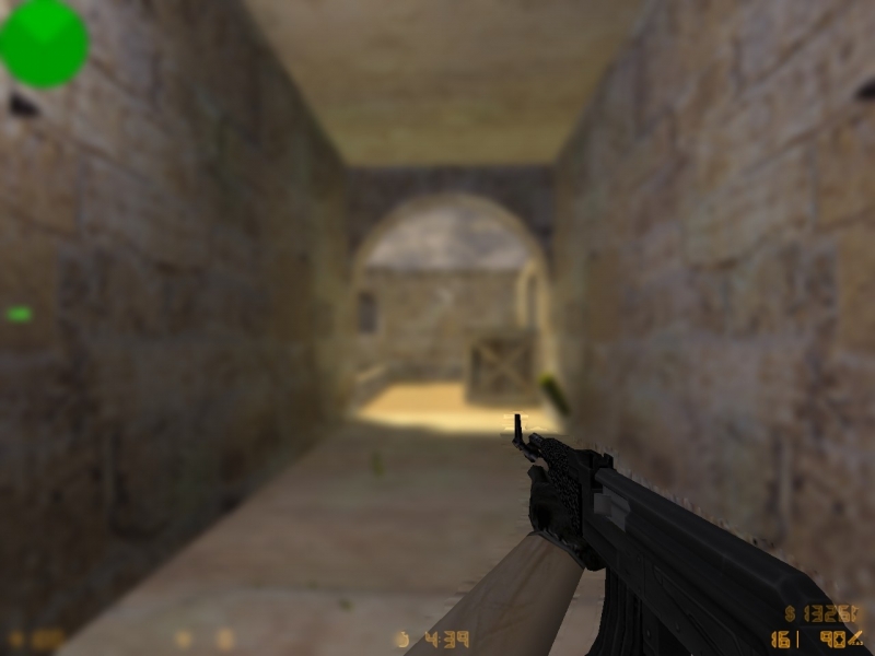Valve AK-47, darkened +rough polymer handles.