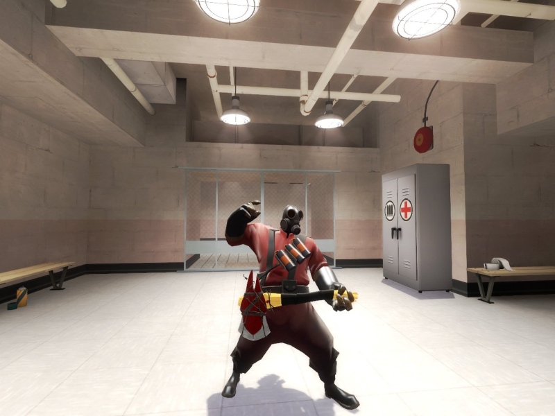 Gray and Red Axetinguisher